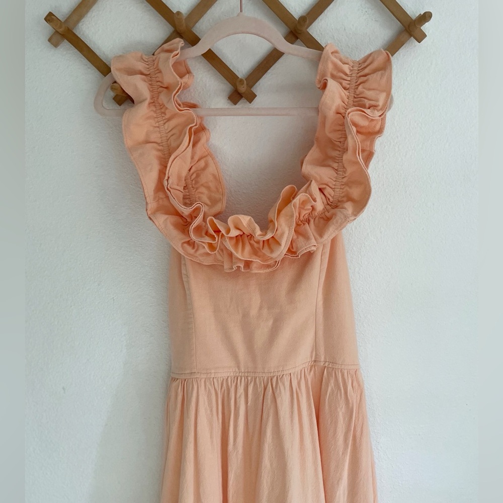 Free People Ruffle Up Midi Dress in Summer Peach